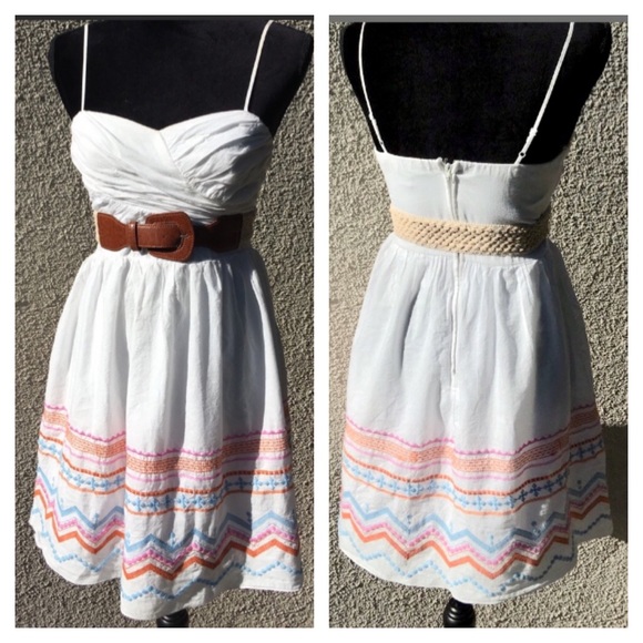 City Triangles Dresses & Skirts - Tribal embroidered sun dress